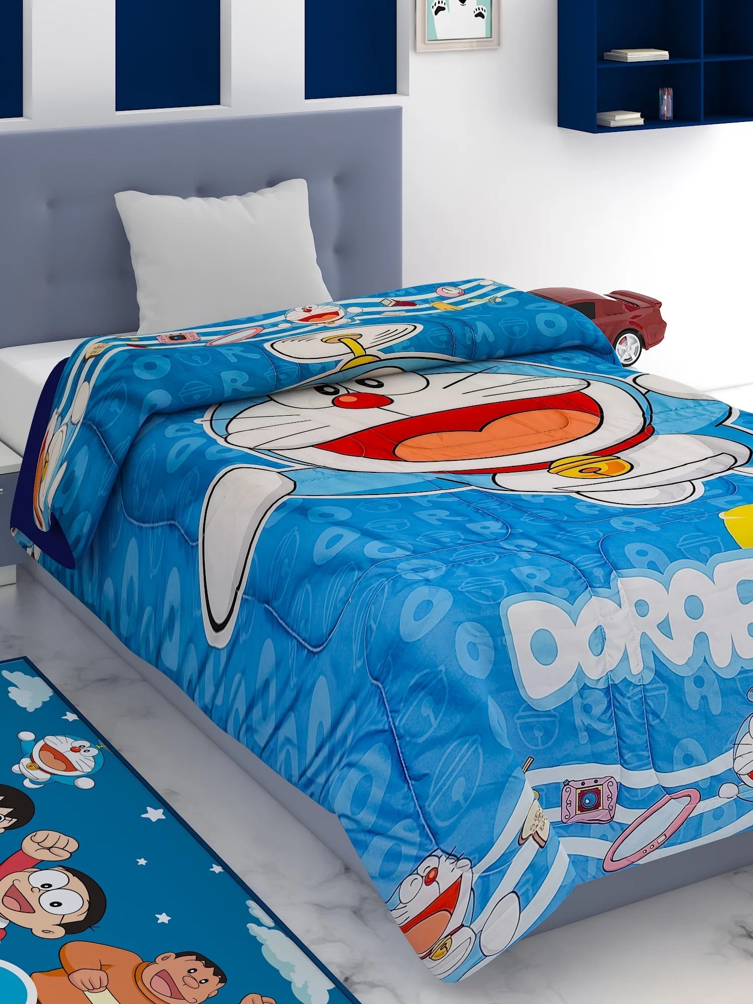 Doraemon Blue Kids Comforter 380 GSM - Athom Living