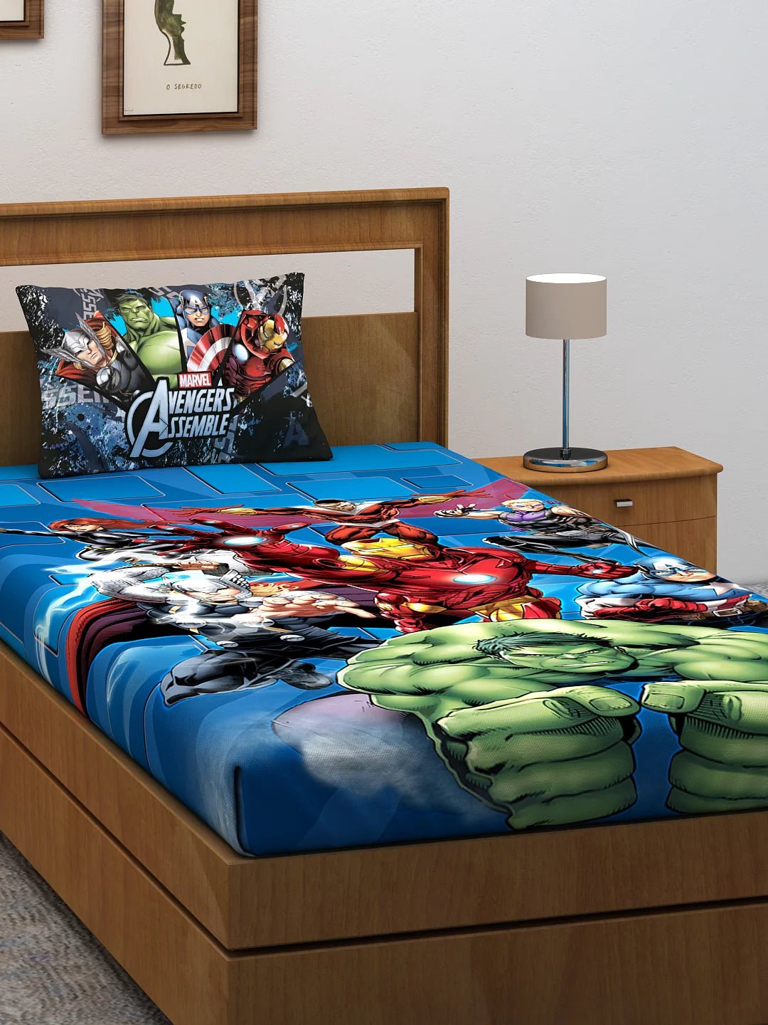 Marvel Avengers Assemble Cotton Single Bedsheet Set - Athom Living