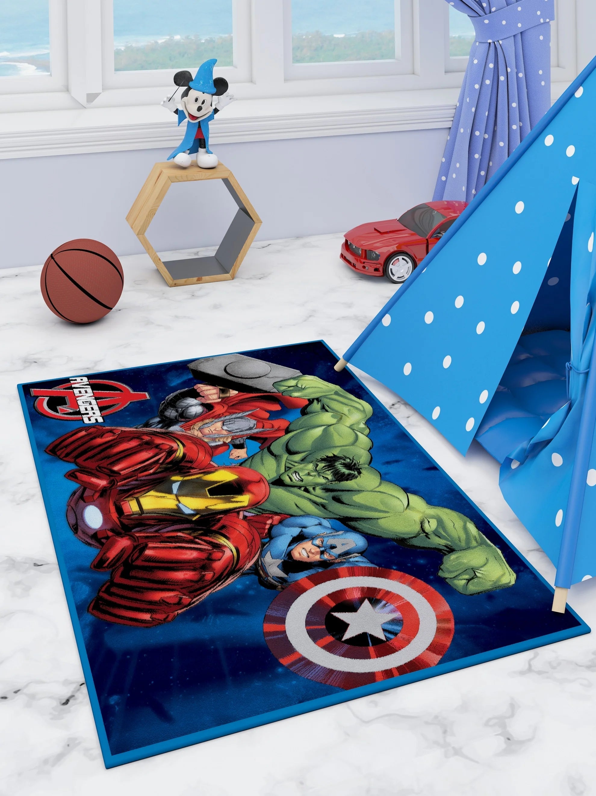 Marvel Avengers & Hulk Kids Carpet 3ft X 5ft - Athom Living