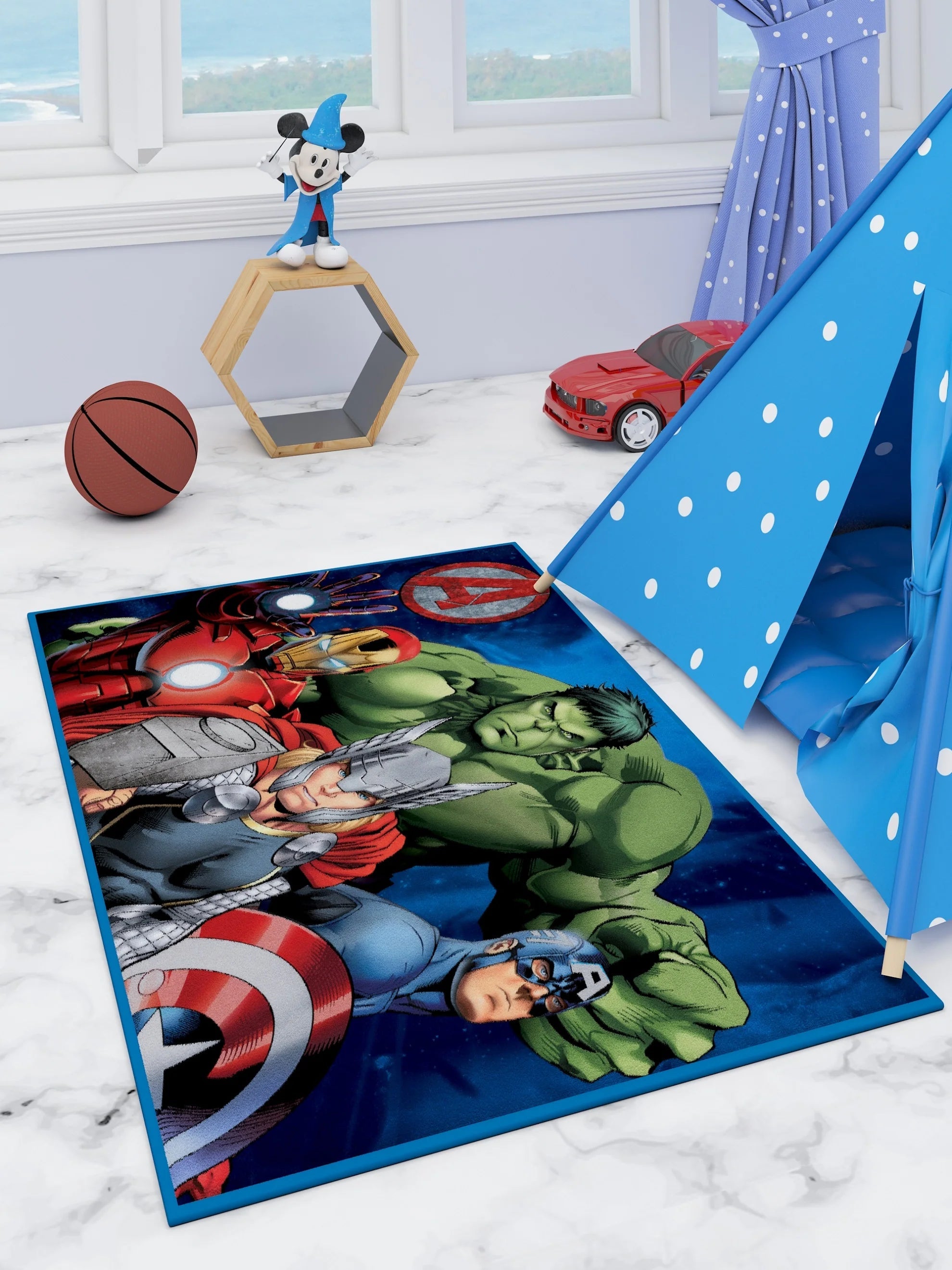 Marvel Avengers & Ironman Kids Carpet 3ft X 5ft - Athom Living