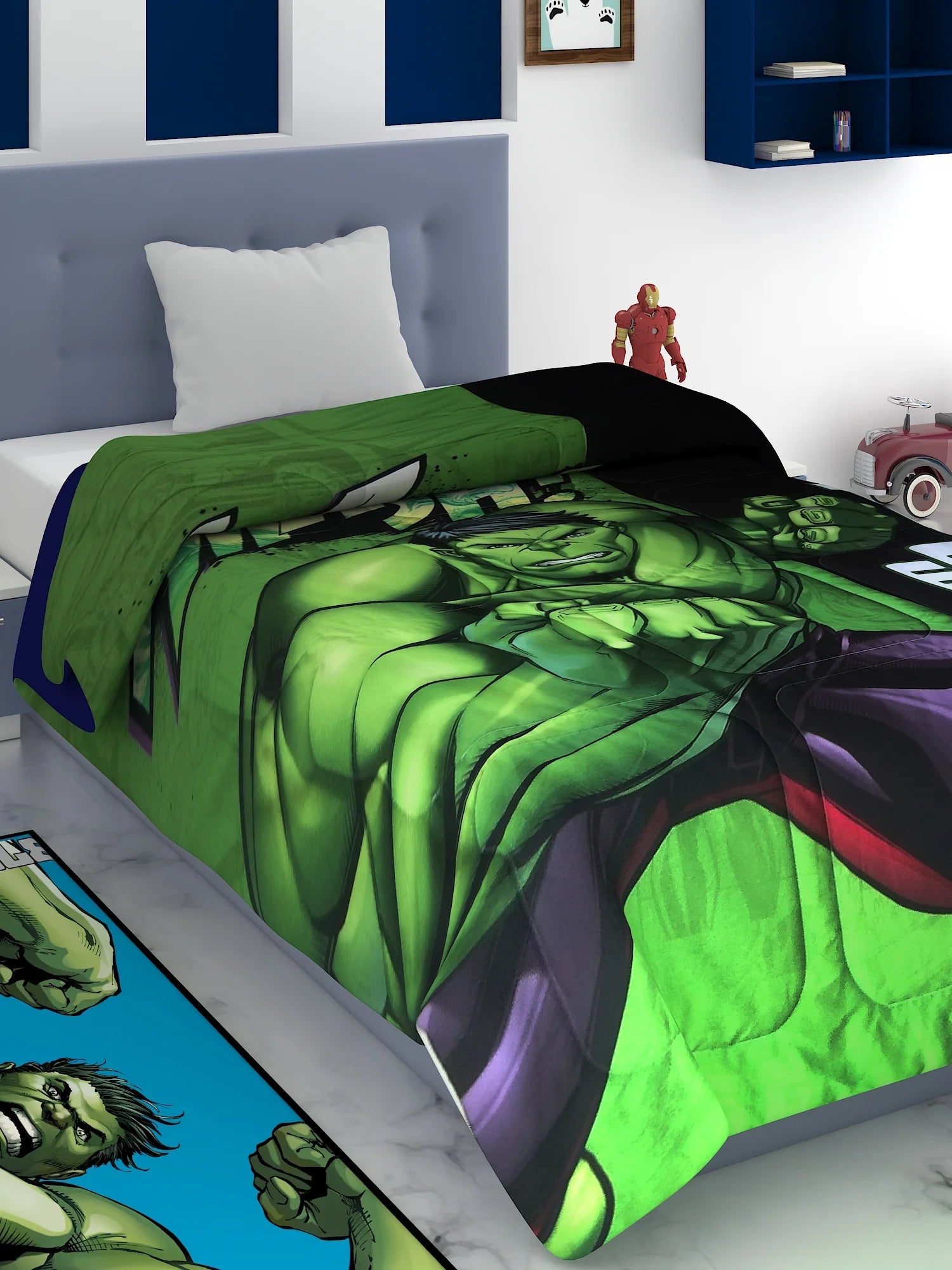 Marvel Hulk Green Kids Comforter 380 GSM - Athom Living
