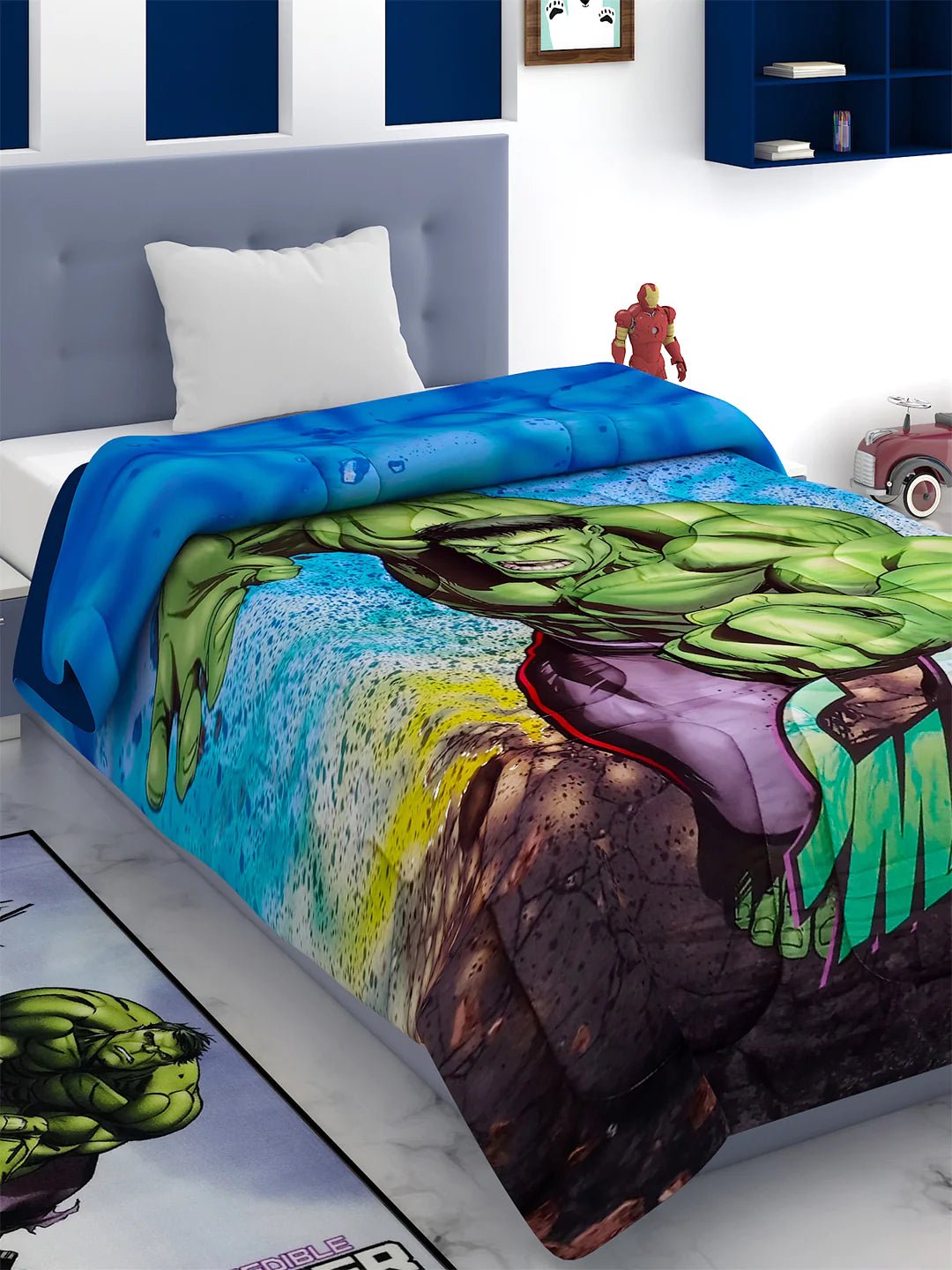 Marvel Hulk Smash Green Kids Comforter 380 GSM - Athom Living
