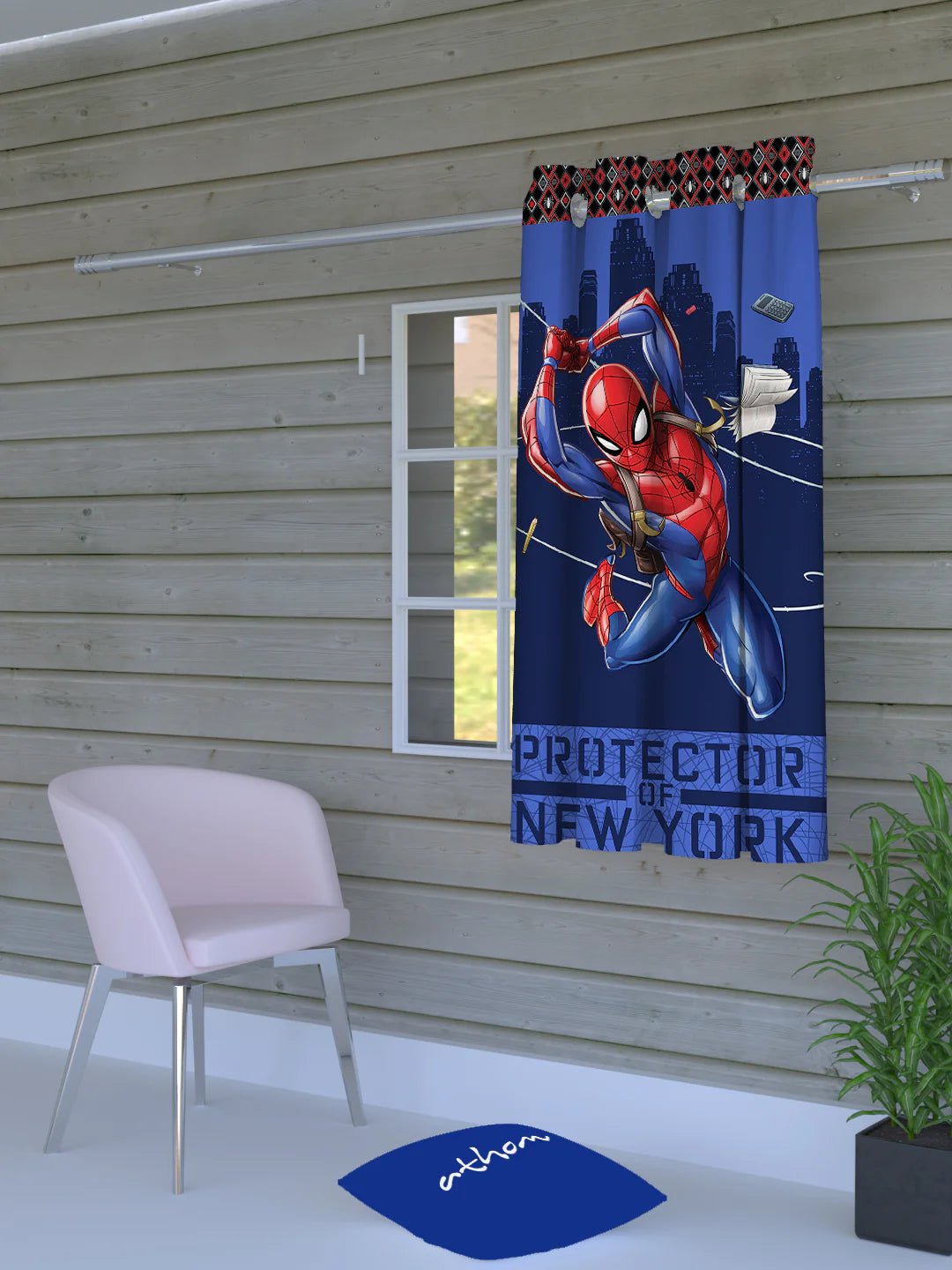 Marvel Protector Of New York Spiderman Kids Curtains - Athom Living