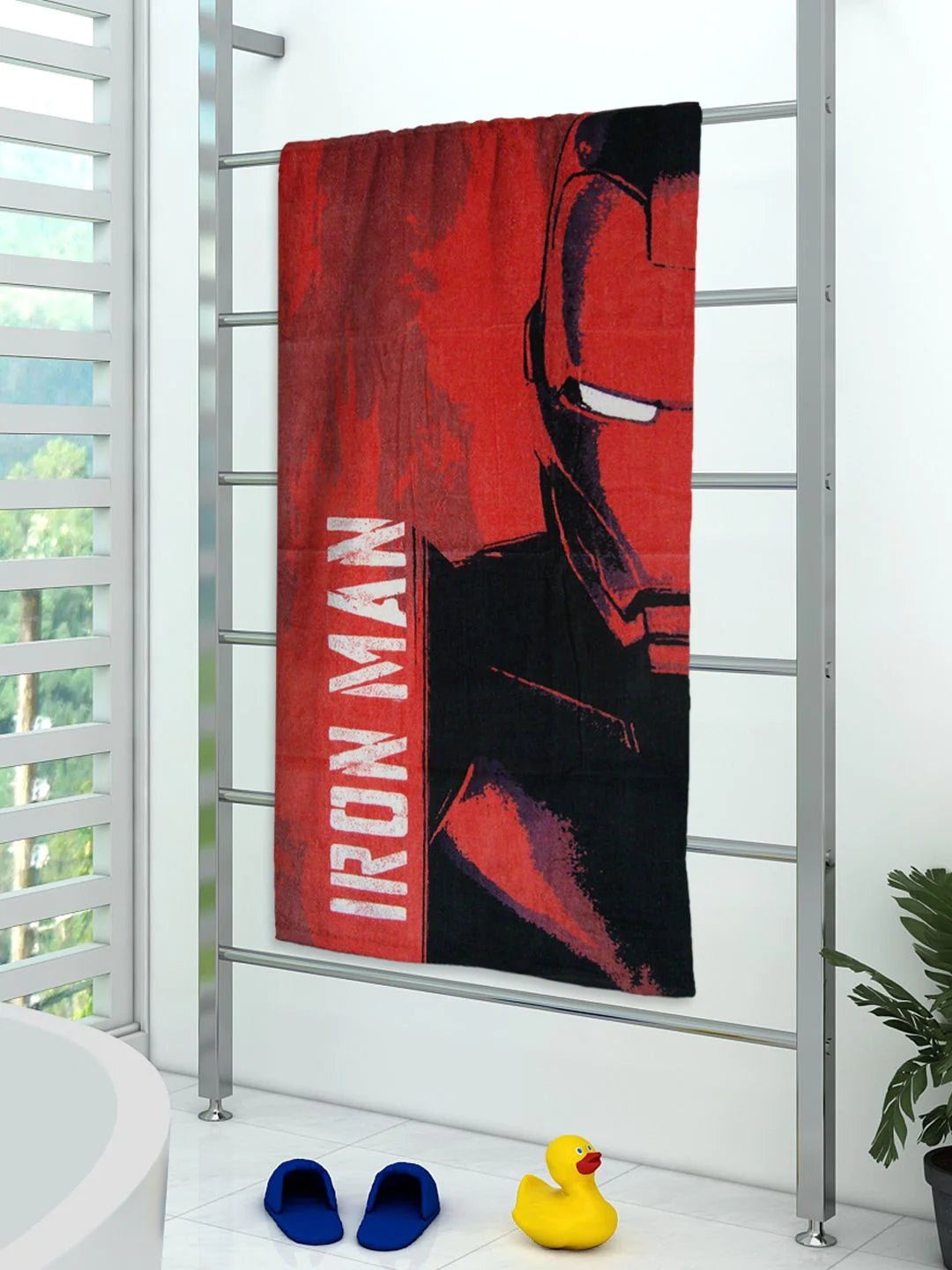 Marvel Red Ironman Kids Cotton Bath Towel 350 GSM 60x120 Cm - Athom Living