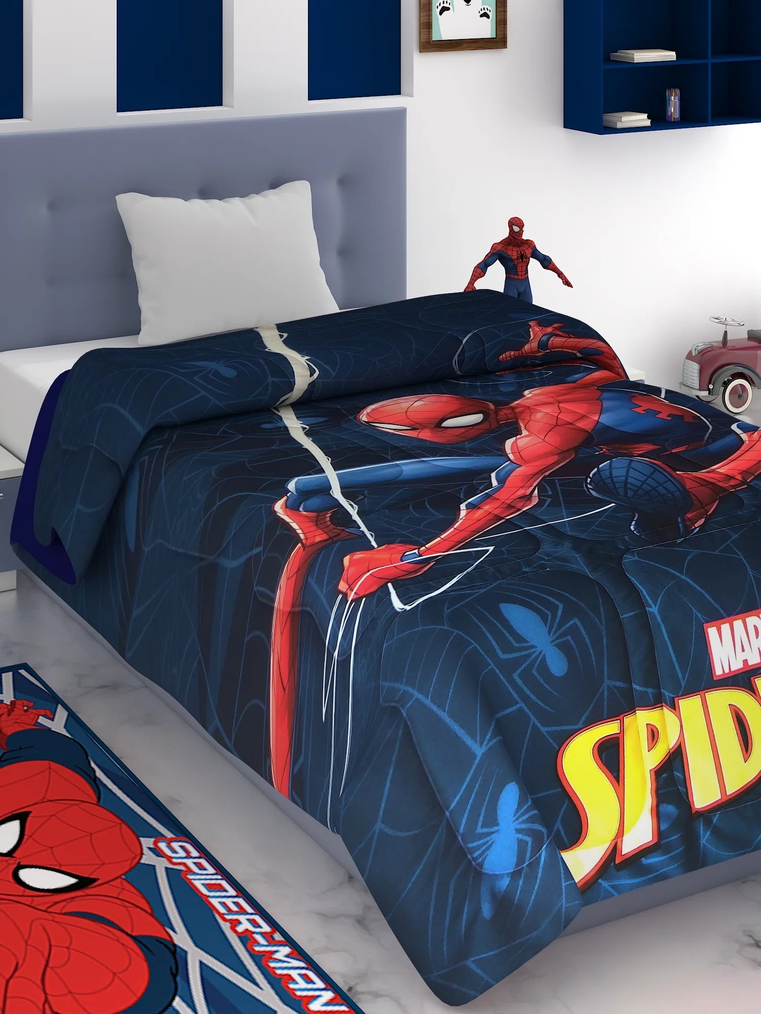 Marvel Spiderman Black & Red Kids Comforter 380 GSM - Athom Living