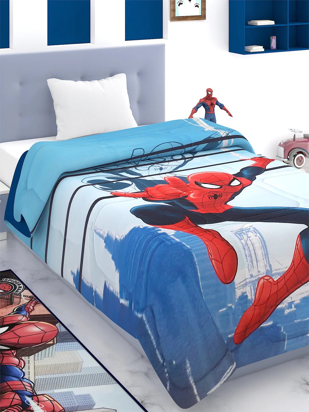 Marvel Spiderman Red And Blue Kids Comforter 380 GSM - Athom Living