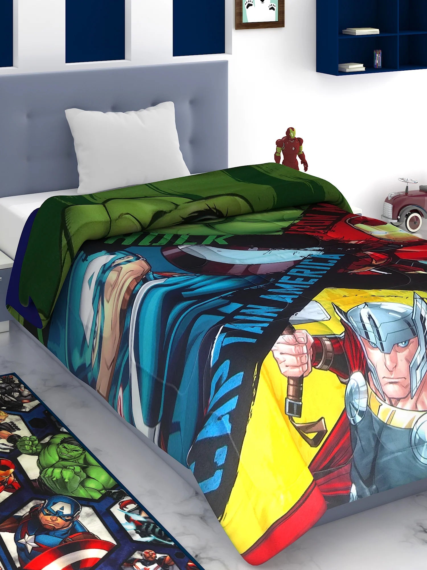 Marvel's Captain America, Hulk, and Ironman Kids Comforter - Athom Living