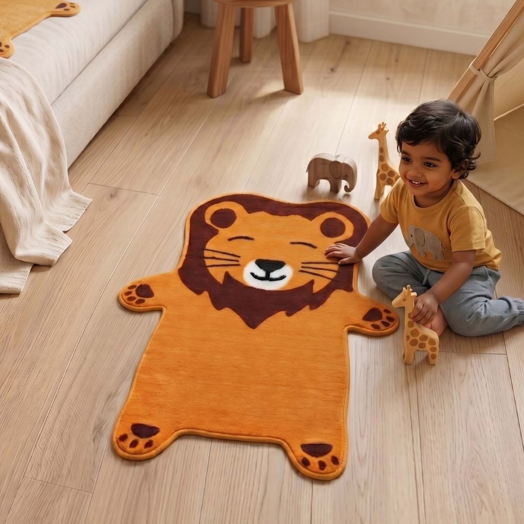 Lion shaped cutout carpet