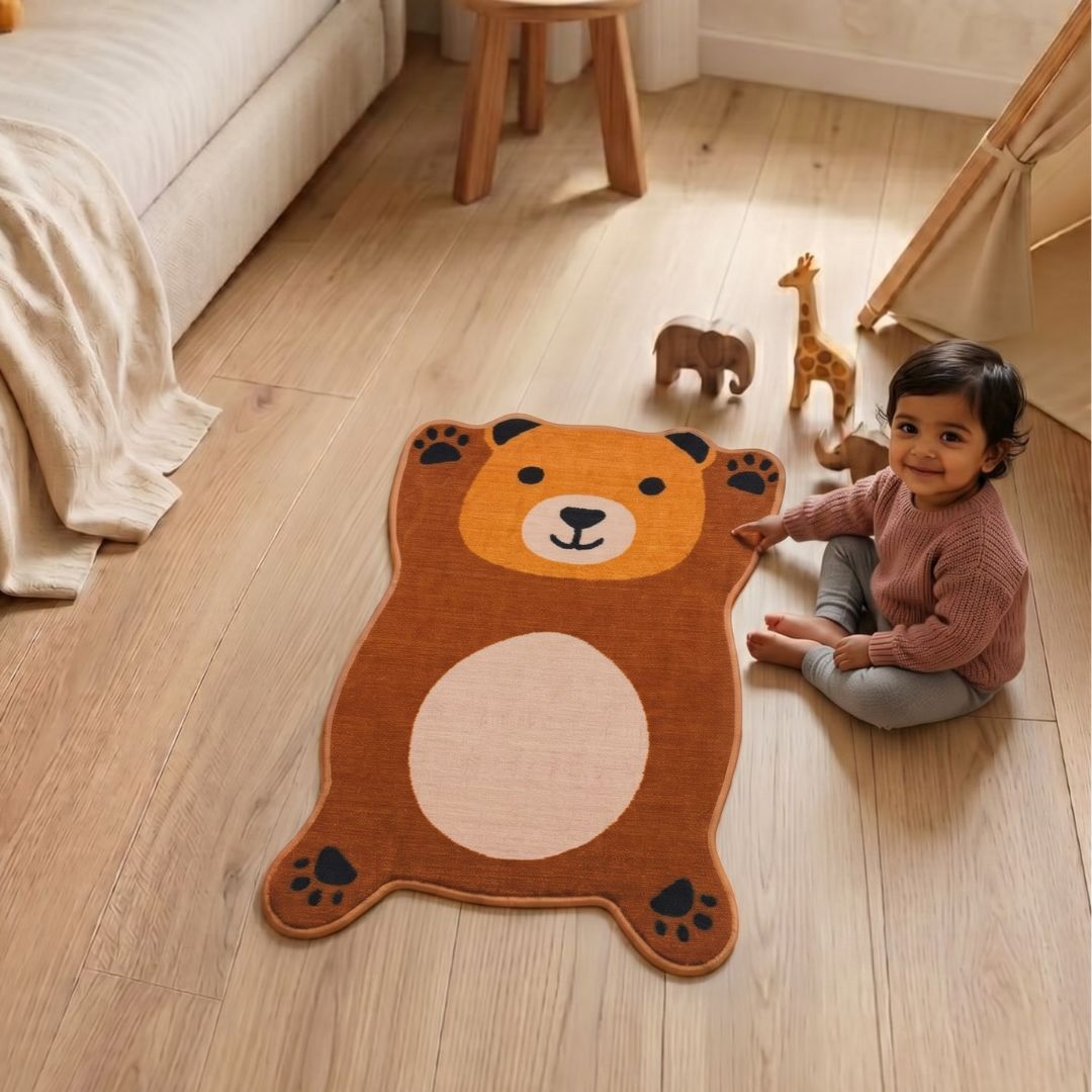 Bear shaped cutout carpet