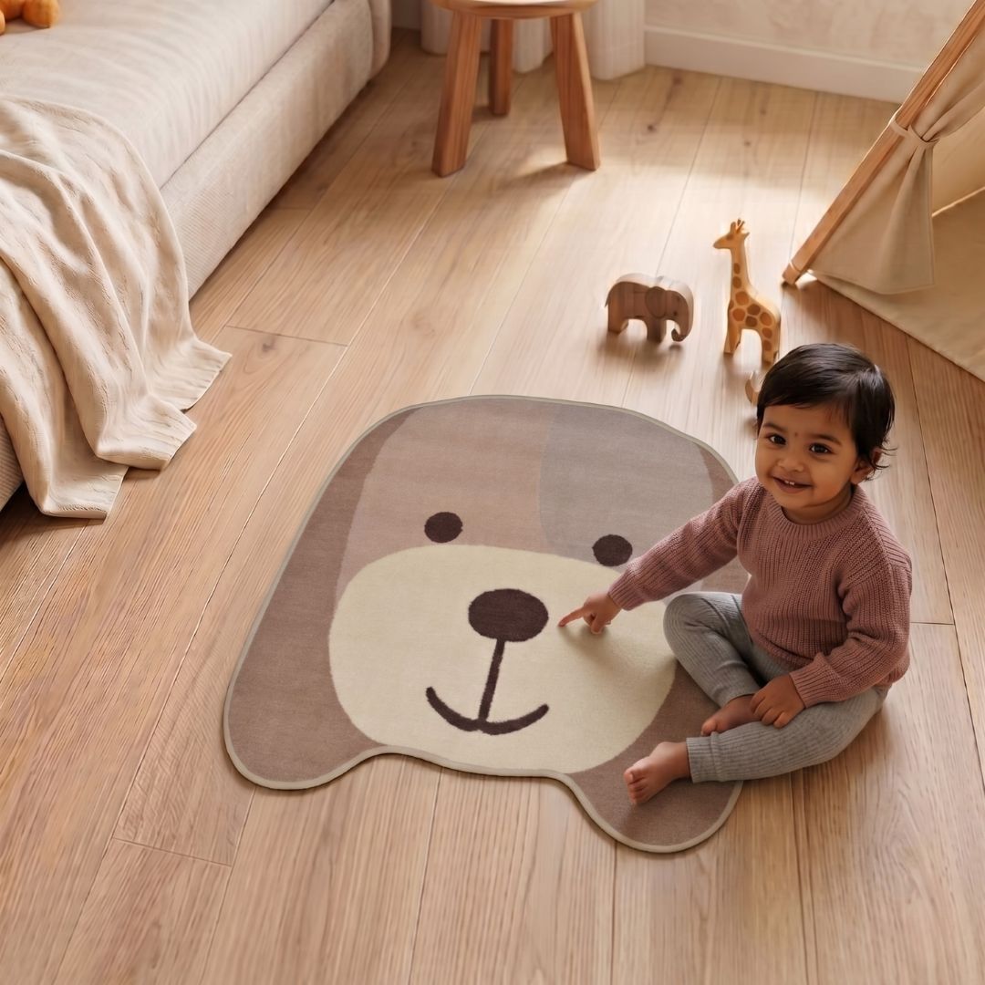 Dog Face shaped cutout carpet