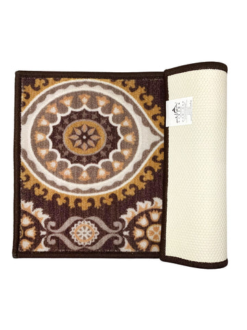 Athom Living Persian Brown Premium Anti Slip Printed Door Mat 37x57 cm Pack of 2