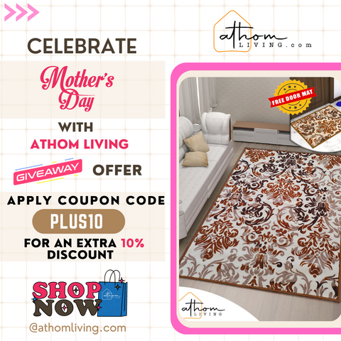 Athom Living Elegance Premium Anti Skid Carpet 150x240 cm
