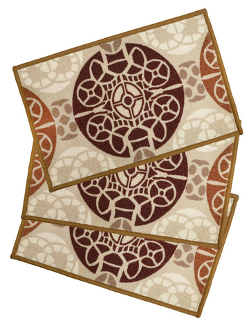 Athom Living English Beige Premium Anti Slip Printed Door Mat 37x57 cm Pack of 3