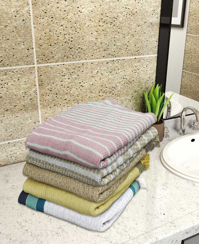 Athom Living Light weight Premium Cotton Bath Towel 75x150 cm Pack of 5
