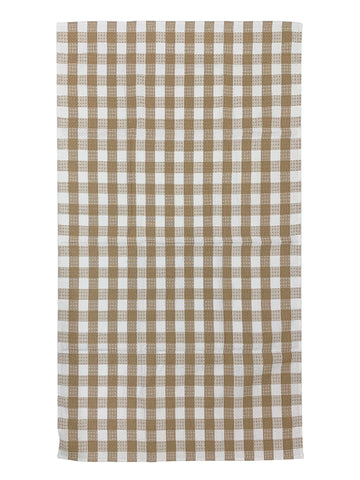 Athom Living Eco Saviour Premium Cotton Bath Towel/Gamcha Beige Checkers (Pack of 6)