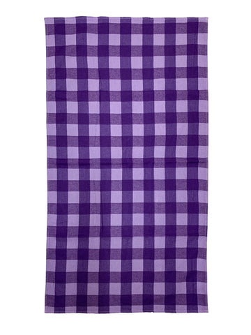 Athom Living Eco Saviour Premium Cotton Bath Towel/Gamcha Purple Big Checks (Pack of 6)