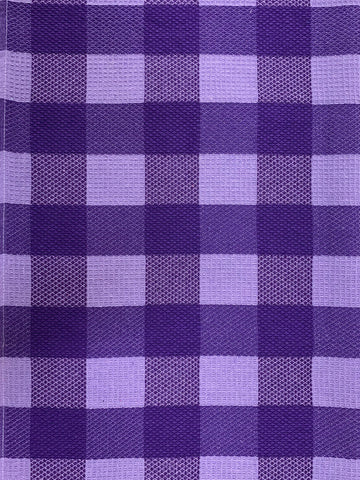Athom Living Eco Saviour Premium Cotton Bath Towel/Gamcha Purple Big Checks (Pack of 6)