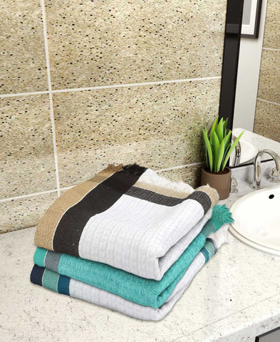Athom Living Light weight Premium Cotton Bath Towel 75x150 cm Pack of 3