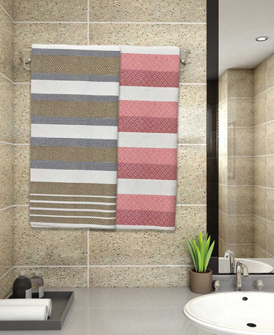 Athom Living Light weight Premium Cotton Bath Towel 75x150 cm Pack of 2