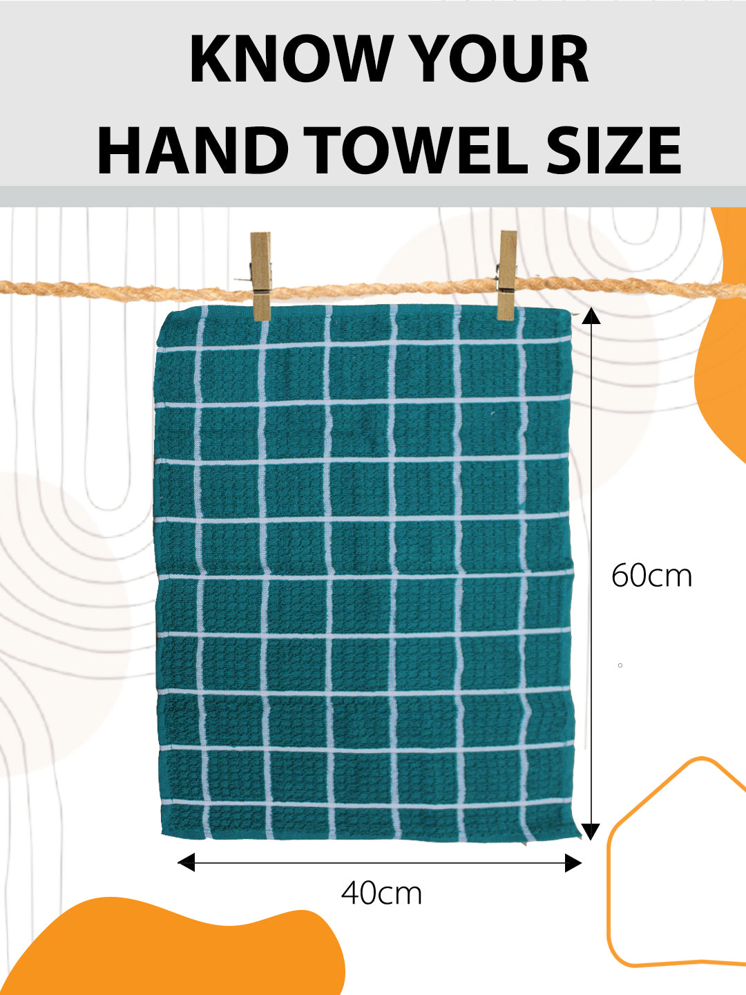 Absorbent green cotton hand towels
