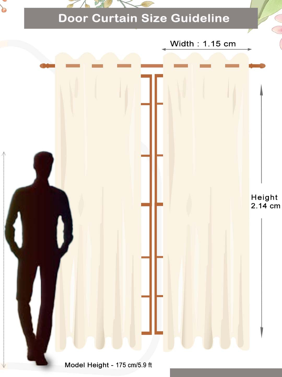 Add a modern touch to your home with Vogue Grayish-Brown Collection Solid door Elegant Drapes Curtain, set of 2 by Athom Living, designed for style, privacy, and light control in any room setting.