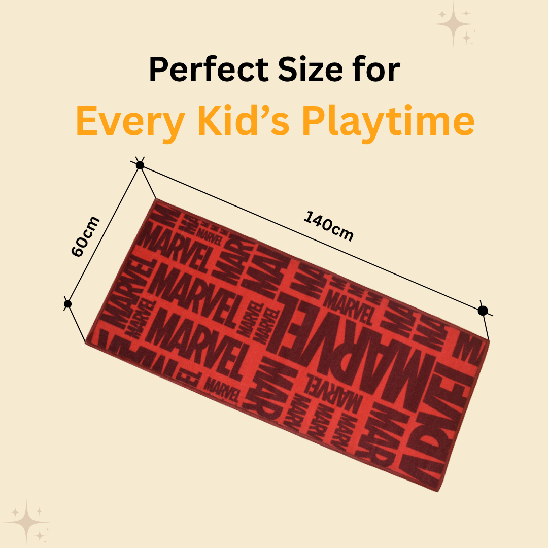 Add charm and playful energy to any room with this Red Marvel kids runner carpet by Athom Living, 60x140 cm, designed for fun, comfort, and a safe floor experience for children.