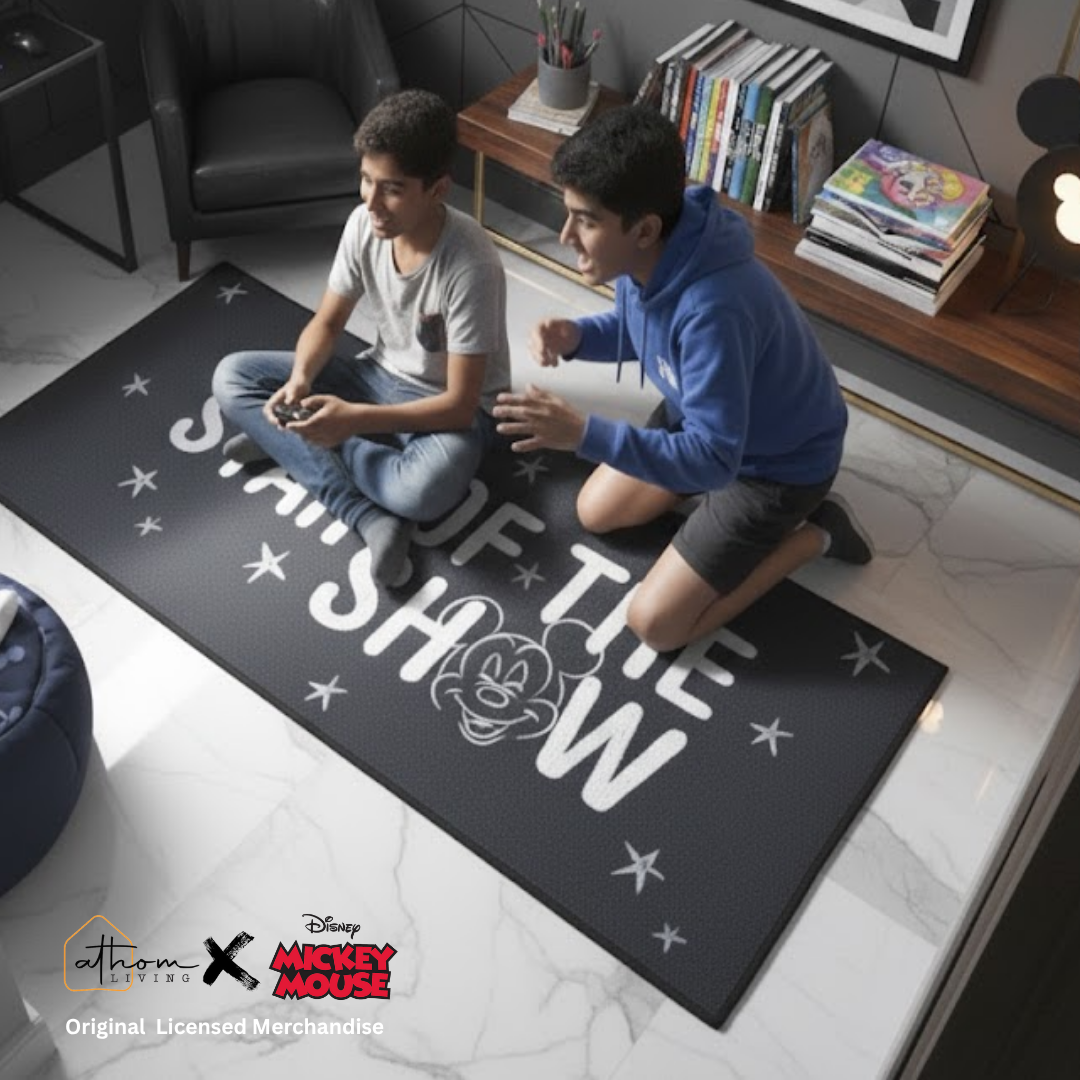 Add charm to kids’ décor with this Mickey themed runner carpet by Athom Living, featuring soft material, vibrant character design and a slip-resistant base for a stylish and safe runner carpet experience.