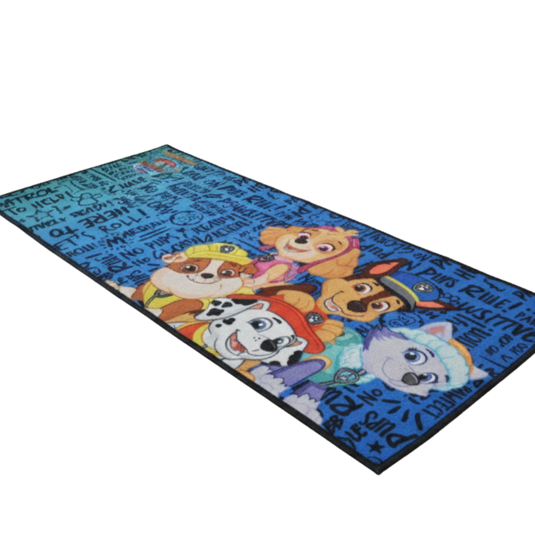 Add charm to your child’s space with Athom Living’s Paw Patrol blue themed kids runner carpet, featuring vibrant prints, soft material, and a safe, skid-resistant base for everyday home use.