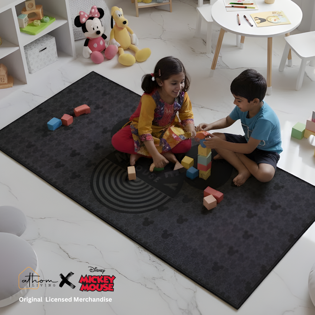 Add fun and charm to your child’s space with this Mickey Mouse themed runner carpet by Athom Living, featuring soft fabric, colourful Disney design and anti-slip backing for safe, stylish runner carpet décor.