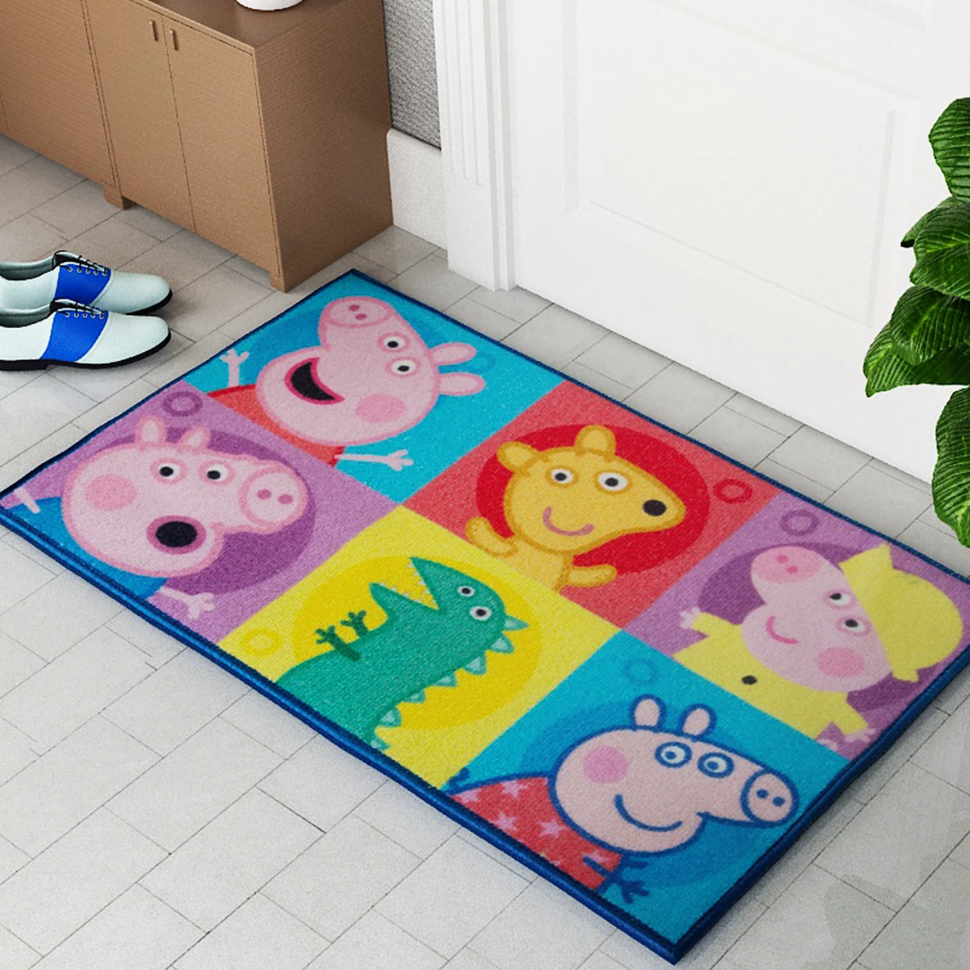 Add playful charm to your entryway with this Peppa Pig themed anti-skid door mat by Athom Living. A must-have for kids’ rooms, it combines softness, durability, and vibrant cartoon appeal.