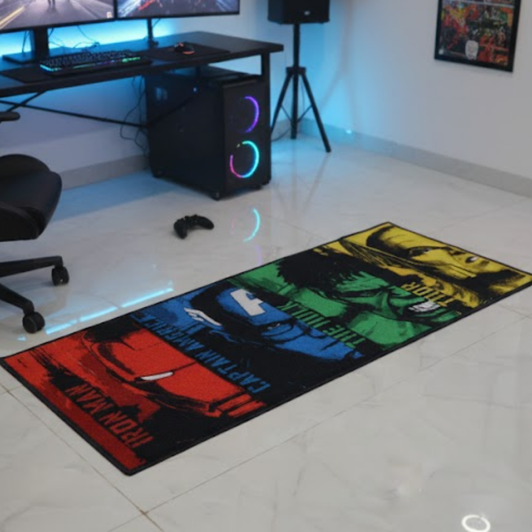 Add superhero power to your child’s room with this Marvel Themed runner carpet by Athom Living. This 60x140 cm runner carpet features bold colors and soft texture, perfect for kids’ play and comfort.