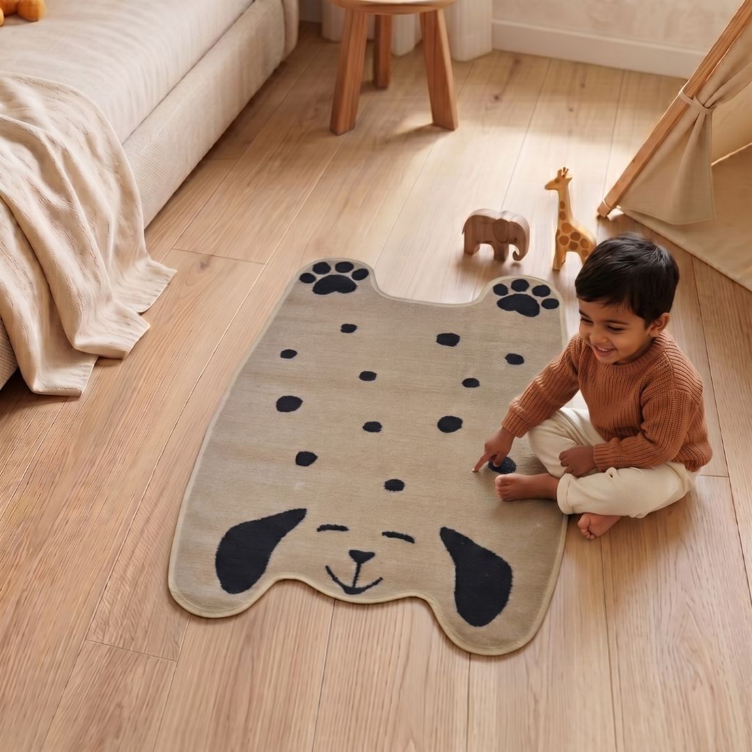 Dog shaped cutout carpet