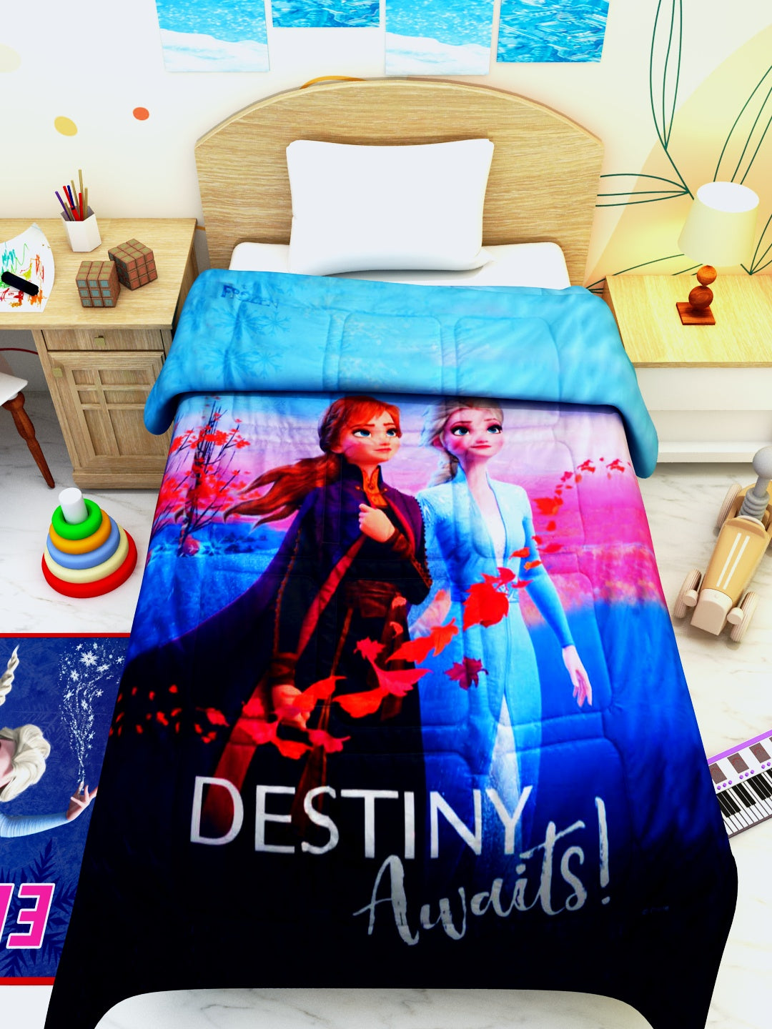 Athom Living Disney Frozen kids comforter – perfect bedding for kids, lightweight, machine-washable, and long-lasting.