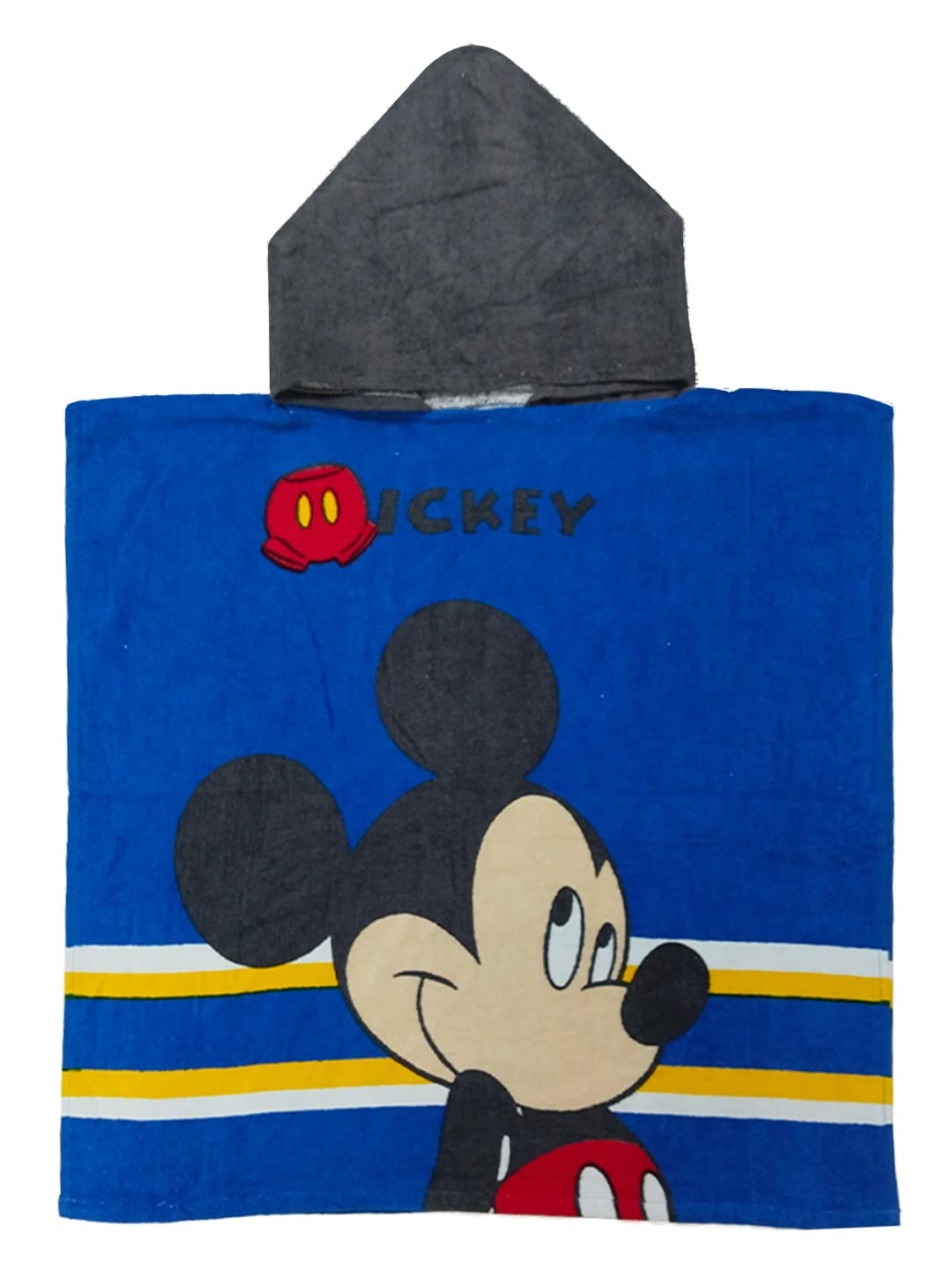 Athom Living Disney Mickey Mouse hooded bath towel poncho for kids, absorbent cotton towel poncho ideal for bath time, swimming, or poolside fun.