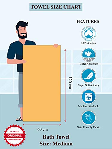 Athom Living Disney Princess Cotton Bath Towel – 350 GSM, 60x120 cm, absorbent, skin-friendly, and designed for kids.