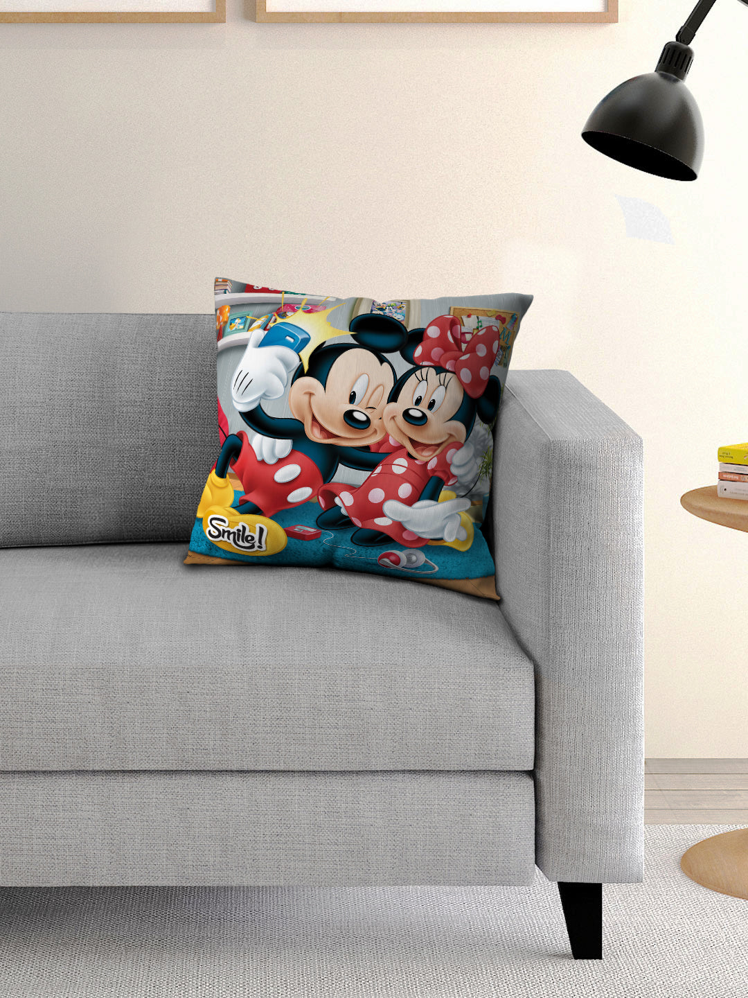 Athom Living Disney character printed cushion with cover 40x40 cm – soft, stylish, and perfect for kids' rooms and home décor.