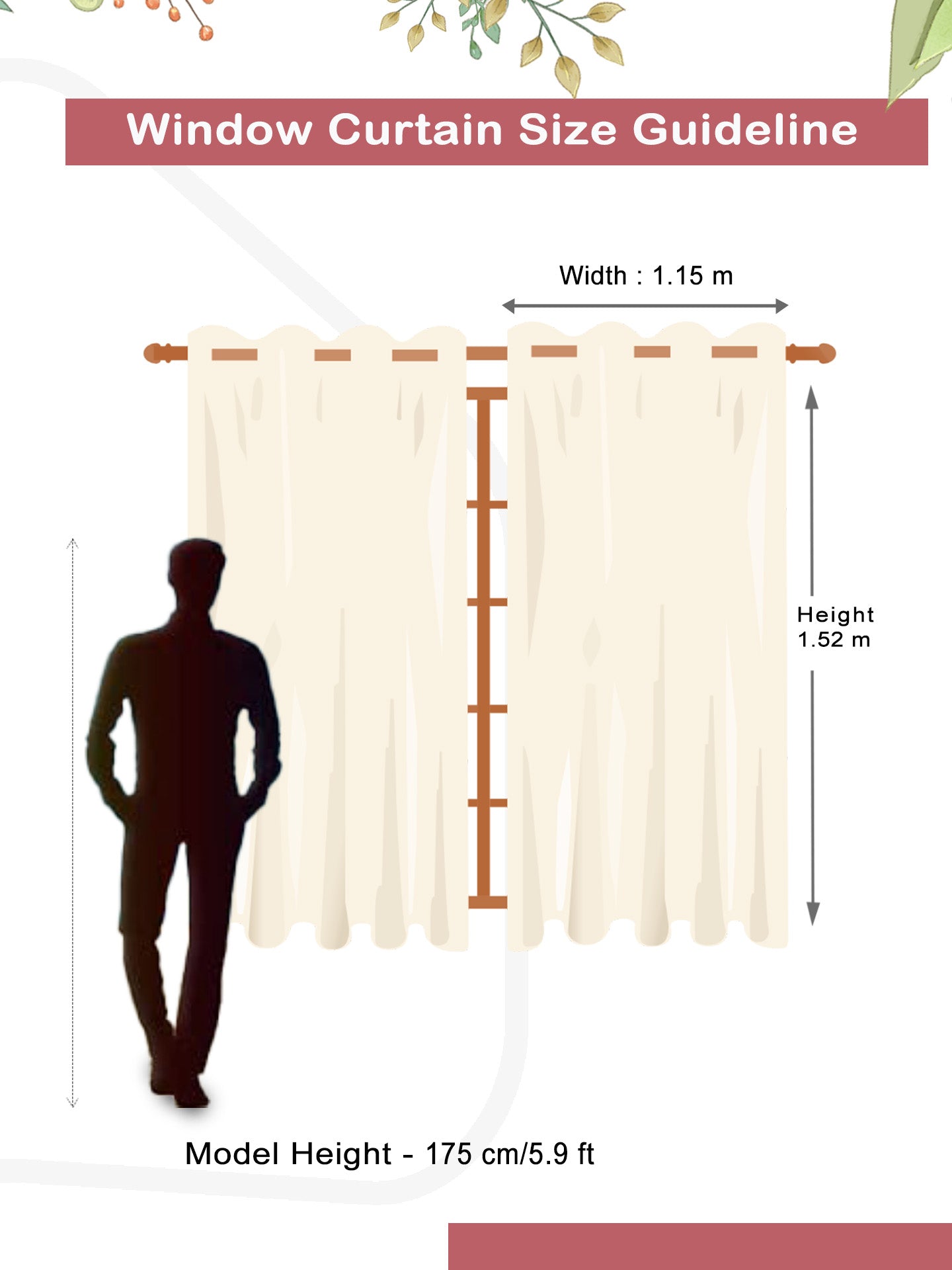 Athom Living Dream Collection window curtains set of 2, pink drapes 1.15m x 1.52m, designed to add charm, privacy, and warmth to your living space.