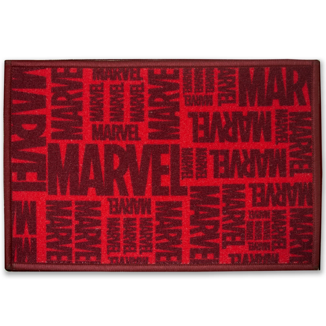 Athom Living Marvel Anti Skid kids Doormat in striking red, featuring “Fearless. Fierce. Red.” design, non-slip, durable, ideal for playrooms, bedrooms, and creating a safe, fun entryway.