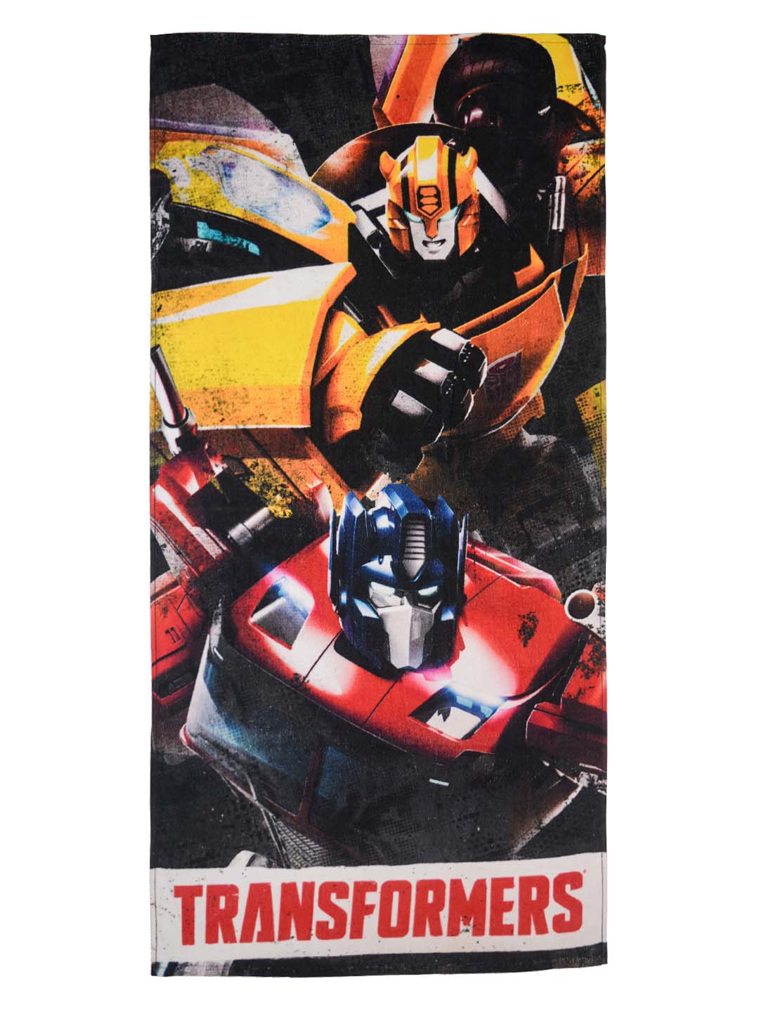 Athom Living Marvel Avenger & Transformers Kids Cotton Bath Towel combo pack of 2, designed with bold superhero graphics, premium cotton material, gentle on kids’ skin, fast drying and suitable for bathroom, beach, or poolside use.