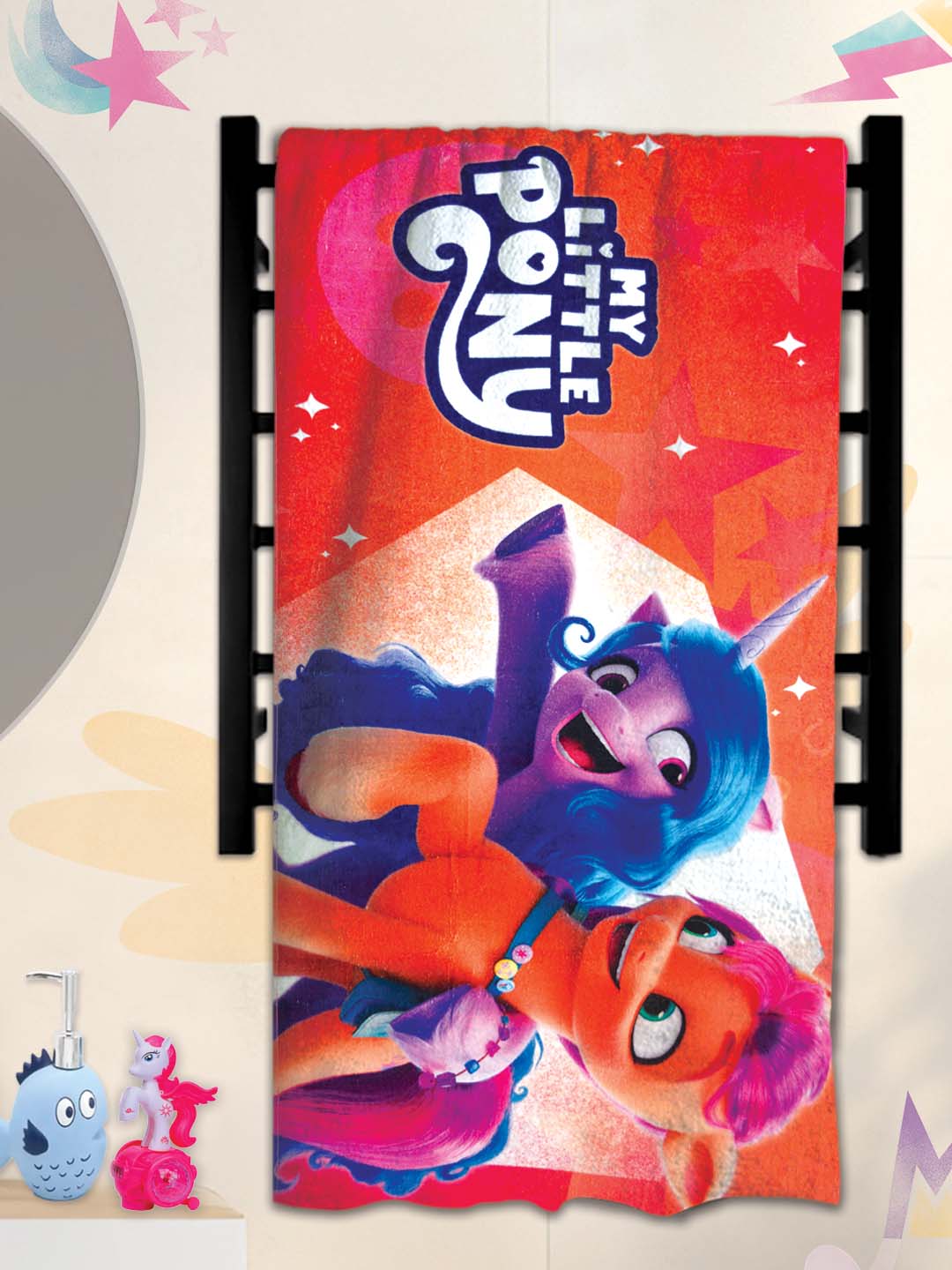 Athom Living My Little Pony Kids Bath Towel 60x120 cm designed with bright colors and gentle cotton for quick drying. This Bath Towel offers comfort, durability, and a fun look ideal for young My Little Pony fans.