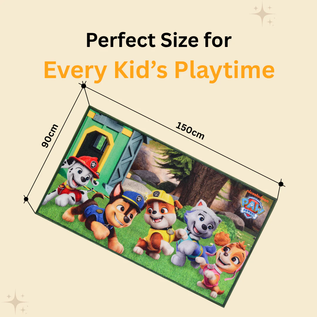 Athom Living Paw Patrol kids bath towel and kids runner carpet set, combining soft fabric, fun designs, and easy maintenance for children’s bedrooms and bathrooms.