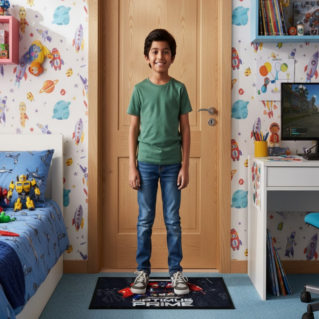 Athom Living Transformer Kids Bath Towel and doormat combo pack brings fun and comfort, featuring a vibrant kids doormat and cozy bath towel designed for everyday use in your kid’s bathroom.