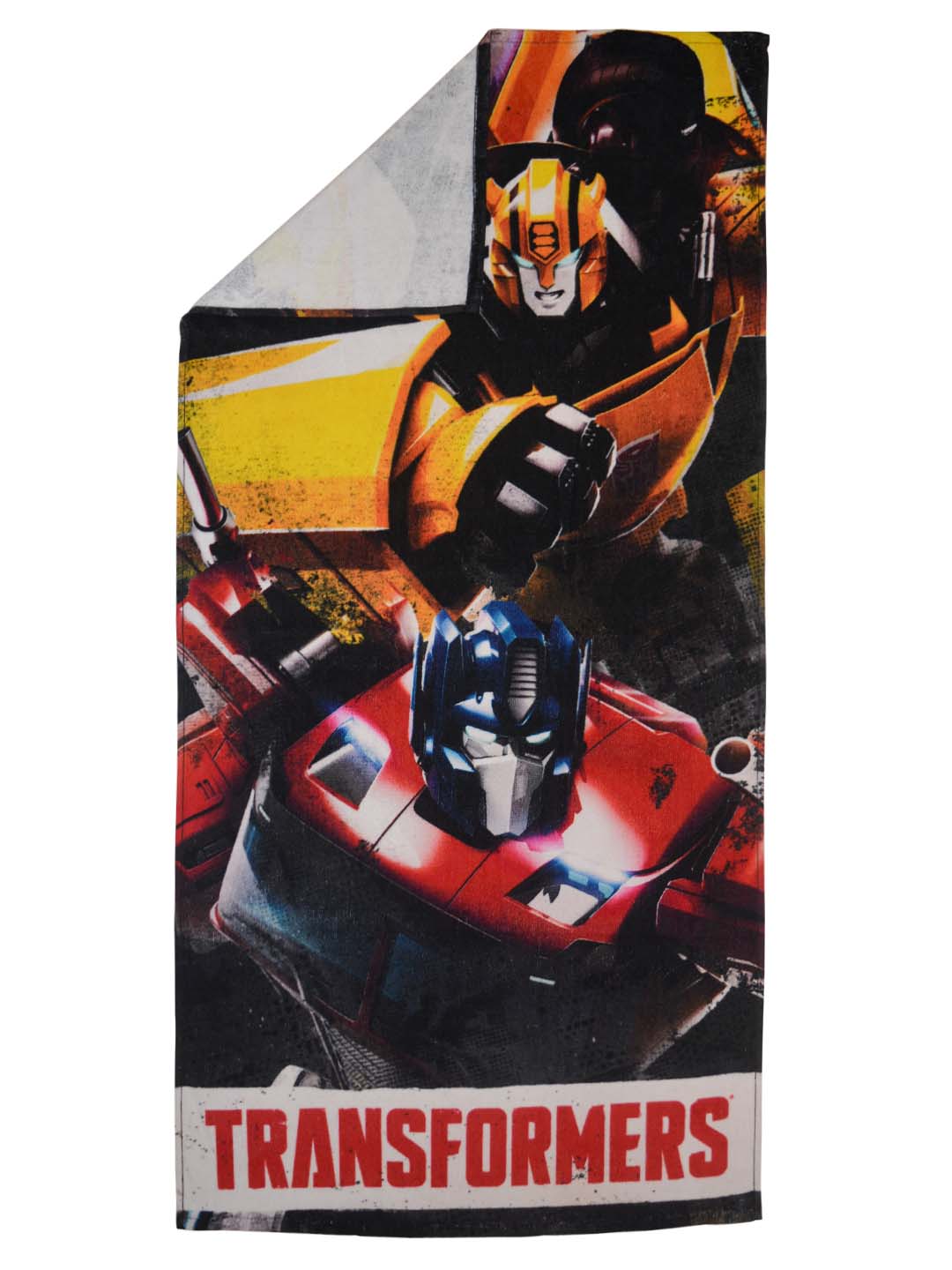 Athom Living Transformers kids bath towel 60x120 cm designed with premium cotton, bright colors, and soft touch, making it suitable for pairing with character-themed Comforter & Bath Towel collections.