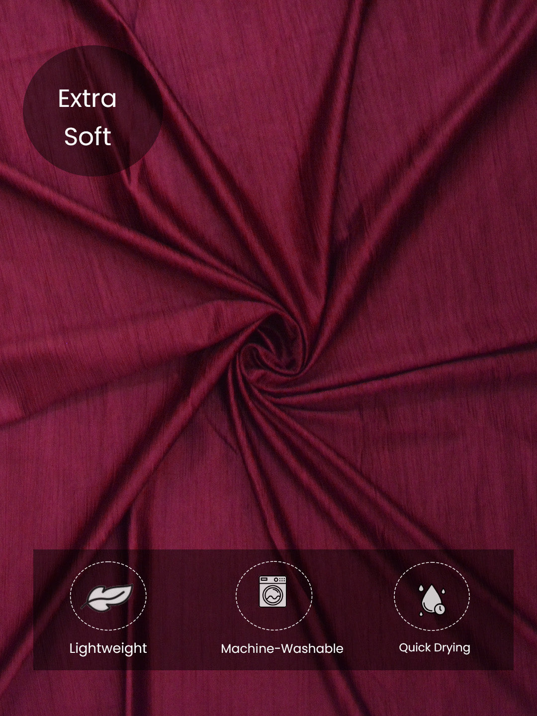 Athom Living Vogue Collection Maroon Solid Door Curtain Set of 2, premium drapery for home décor, combining privacy, light control, and modern elegance.