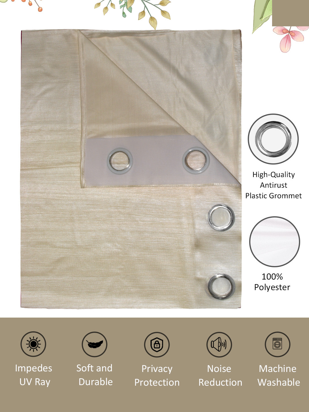 Athom Living Vogue Cream Door Curtain Set of 2 – Stylish and durable drapery crafted for elegant interiors, blending comfort, privacy, and home decoration.
