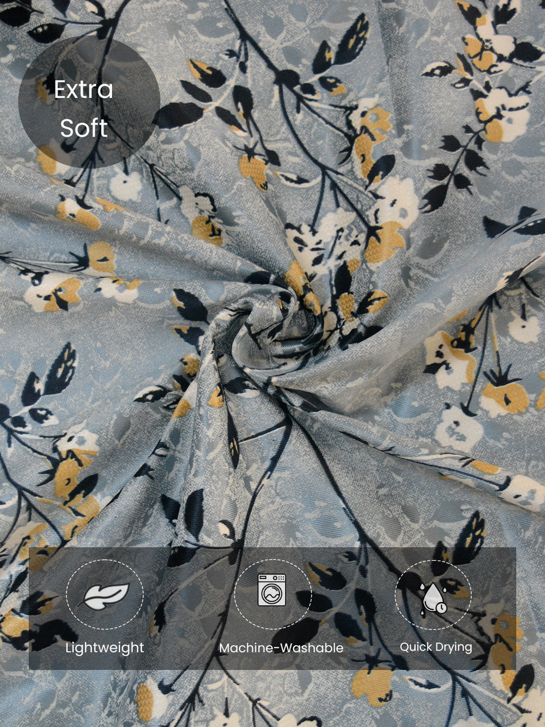 Athom Living Vogue Grayish-Blue Collection Solid door Elegant Drapes Curtain set of 2, 1.15m x 2.14m, adds sophisticated charm and privacy to windows, ideal for modern and classic interiors.