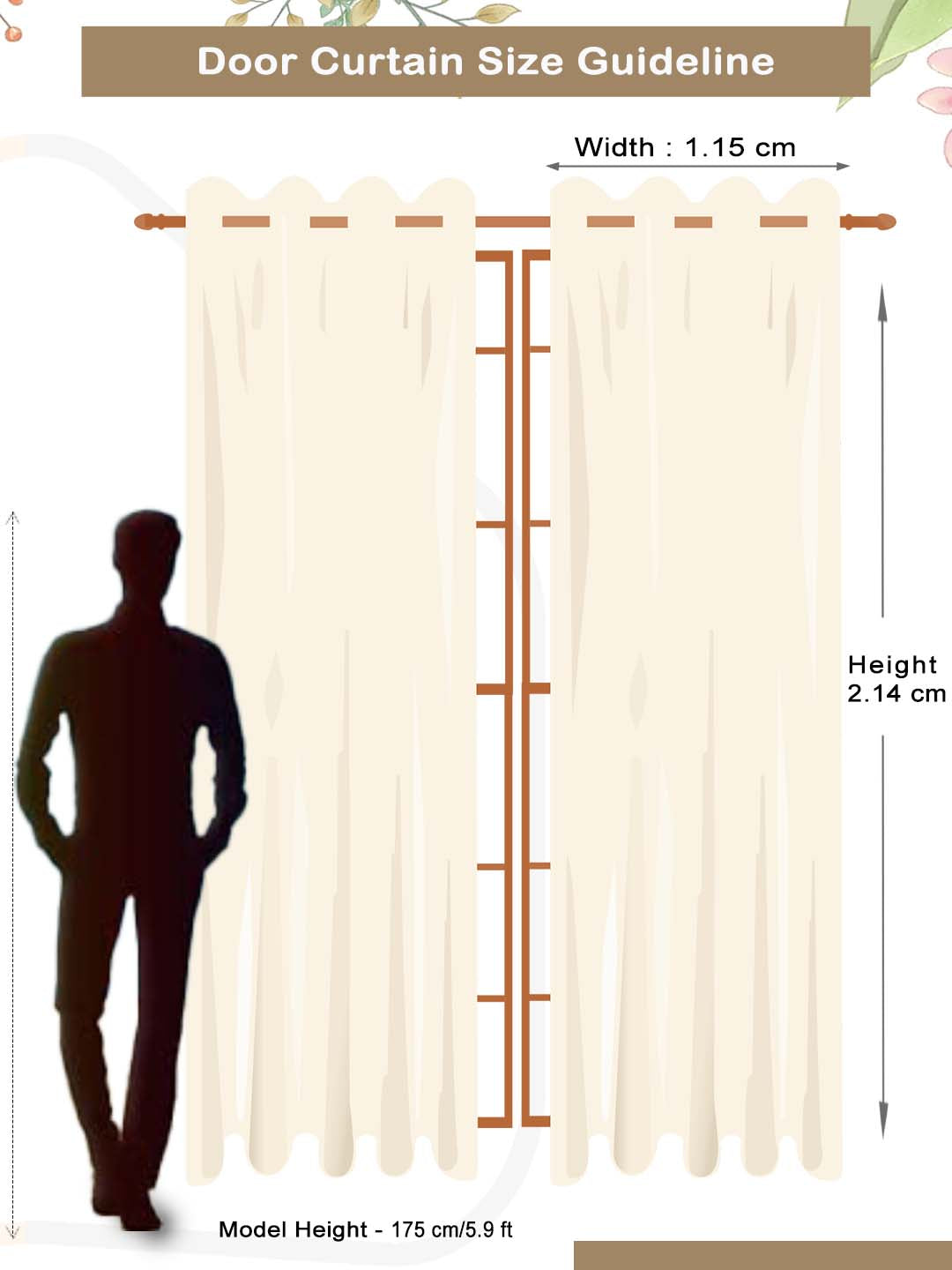 Athom Living Vogue Light Golden Brown collection door curtains photographed to highlight fabric quality and drape flow. This Solid Window Elegant Drapes Curtain creates a cozy ambience with understated luxury.