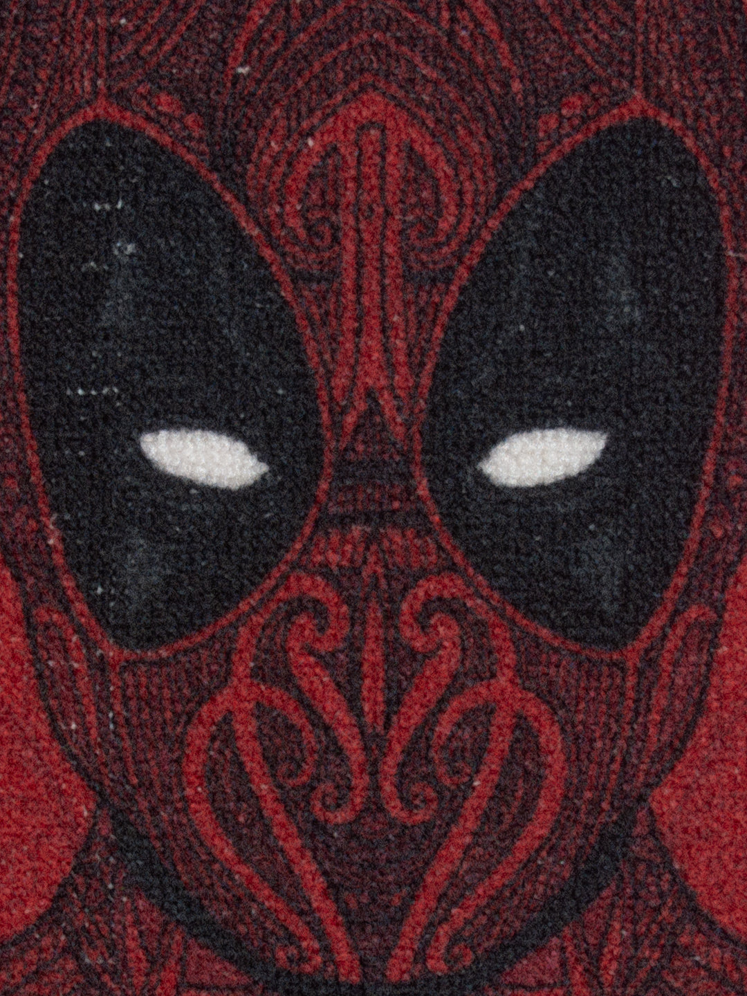 Athom Living premium Marvel Deadpool red printed kids nylon doormat, anti-slip latex backing, 37x57 cm, pack of 2 for bedroom or playroom.

