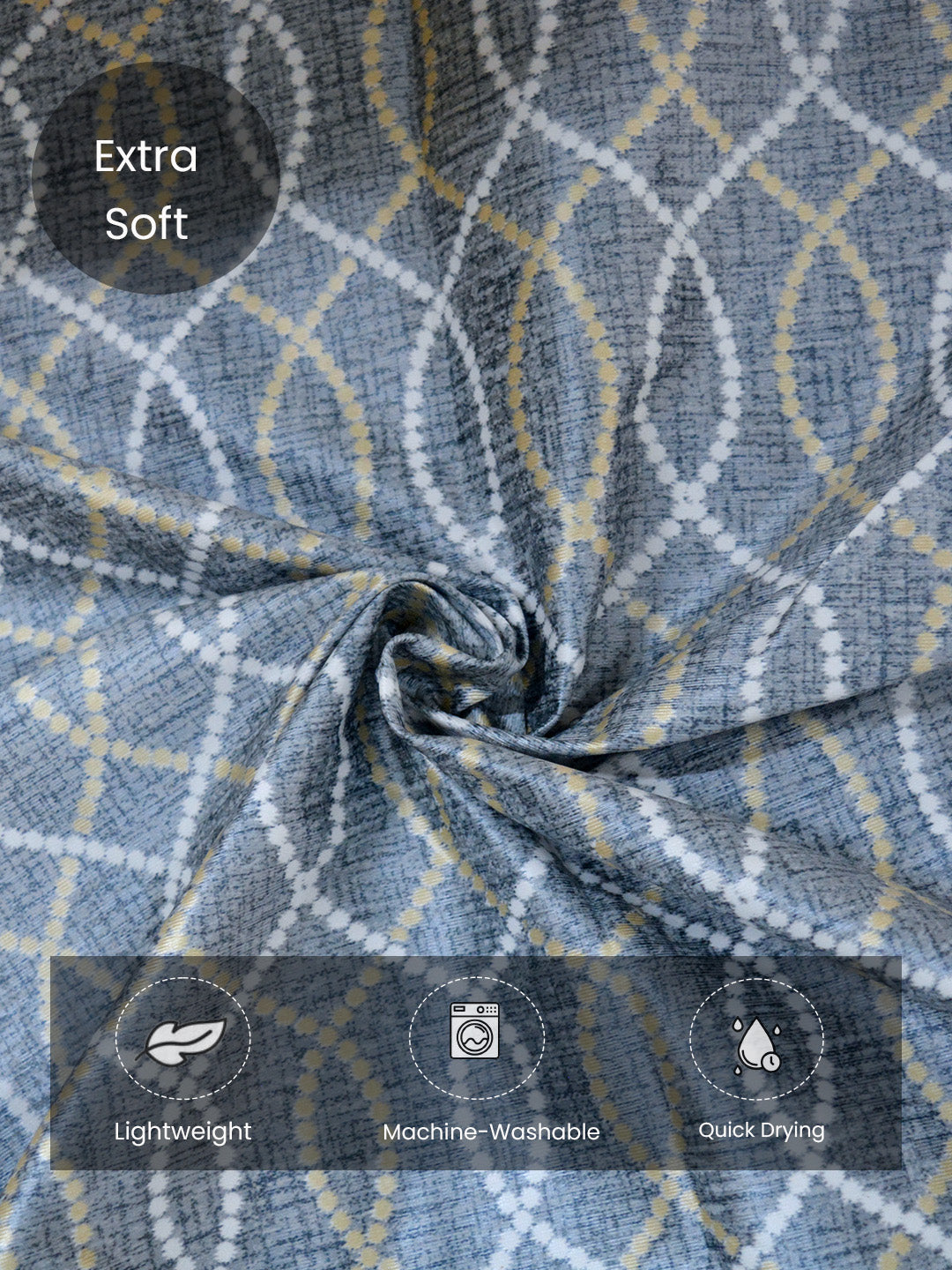 Blue-Grey Vogue Collection by Athom Living showcasing solid window drapes curtain in a coordinated set of 2. Designed for modern interiors, this Solid Window Elegant Drapes Curtain enhances décor effortlessly.