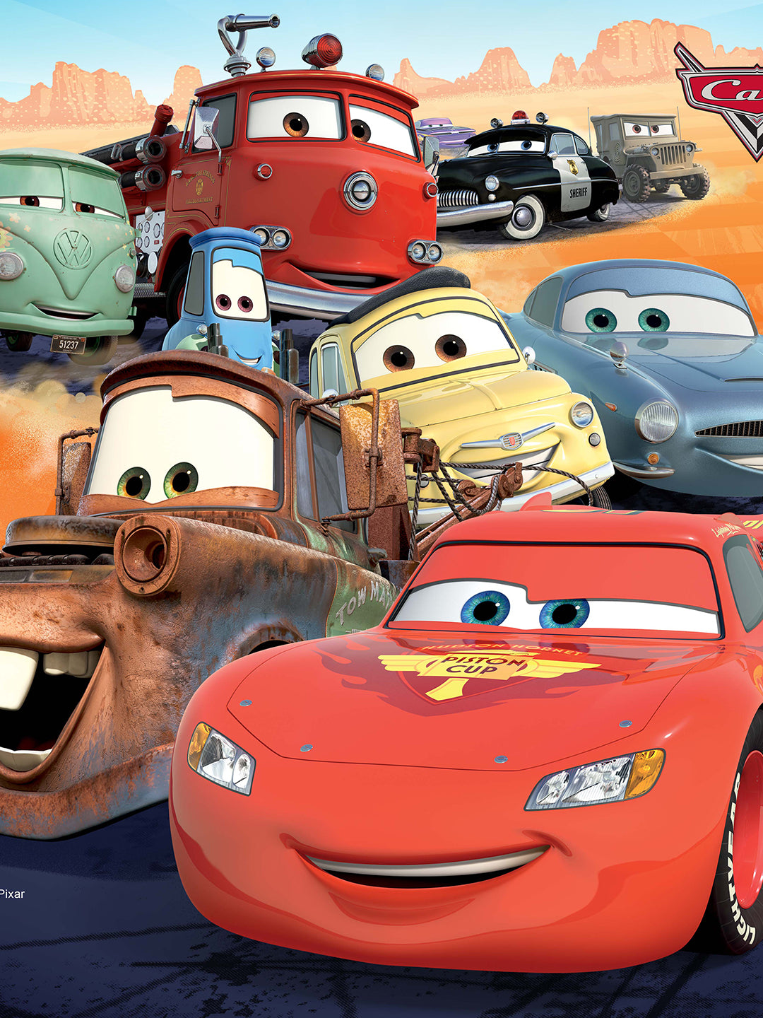 Bright and soft Disney Cars "Let The Race Begin" Kids Filled Cushion with Cover from Athom Living, designed to provide comfort, durability, and a playful touch for any child’s room.